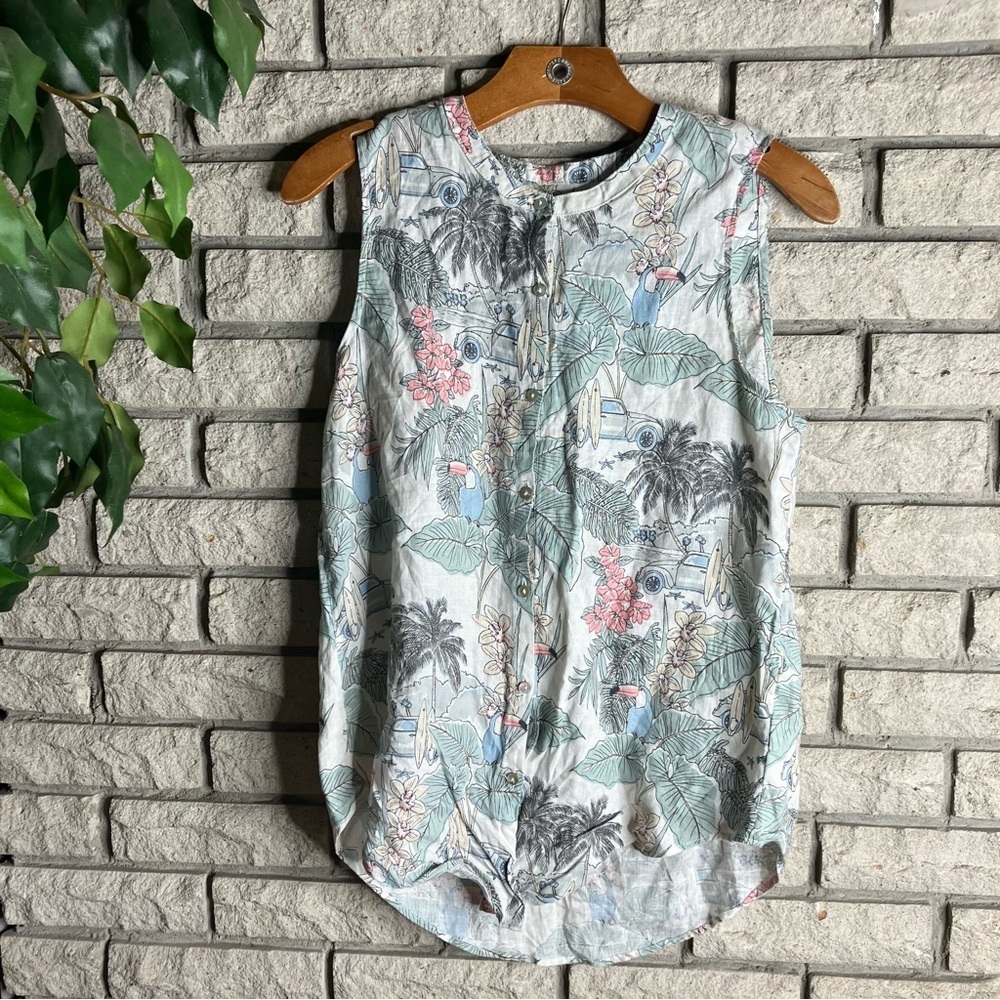 C&C California 100% Linen Button Down Top